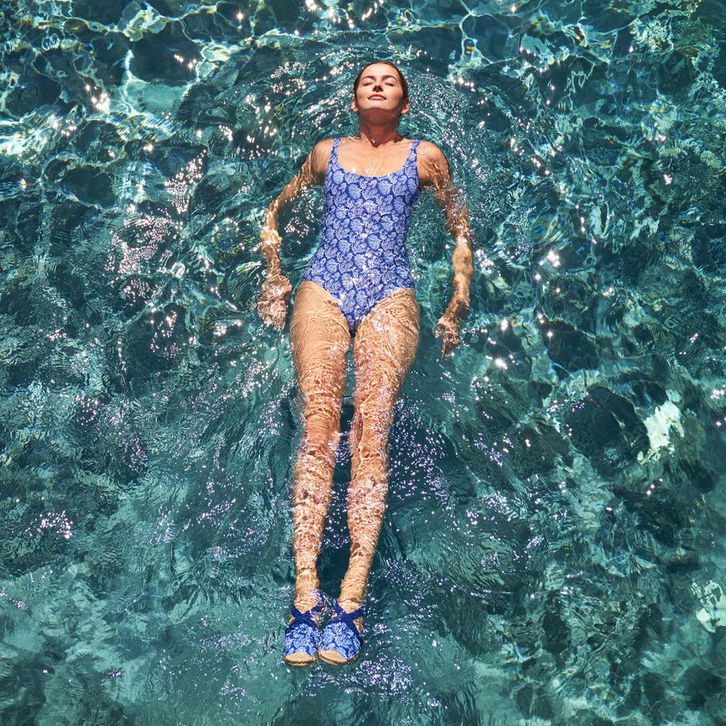 COVER SWIM NAVY COASTAL CORAL  - WOMENS CLASSIC TANK SUIT Sea Star Beachwear