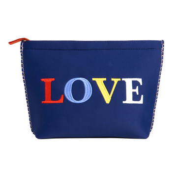 DARK NAVY LOVE EMBROIDERY  - SKIPPER POUCH Sea Star Beachwear